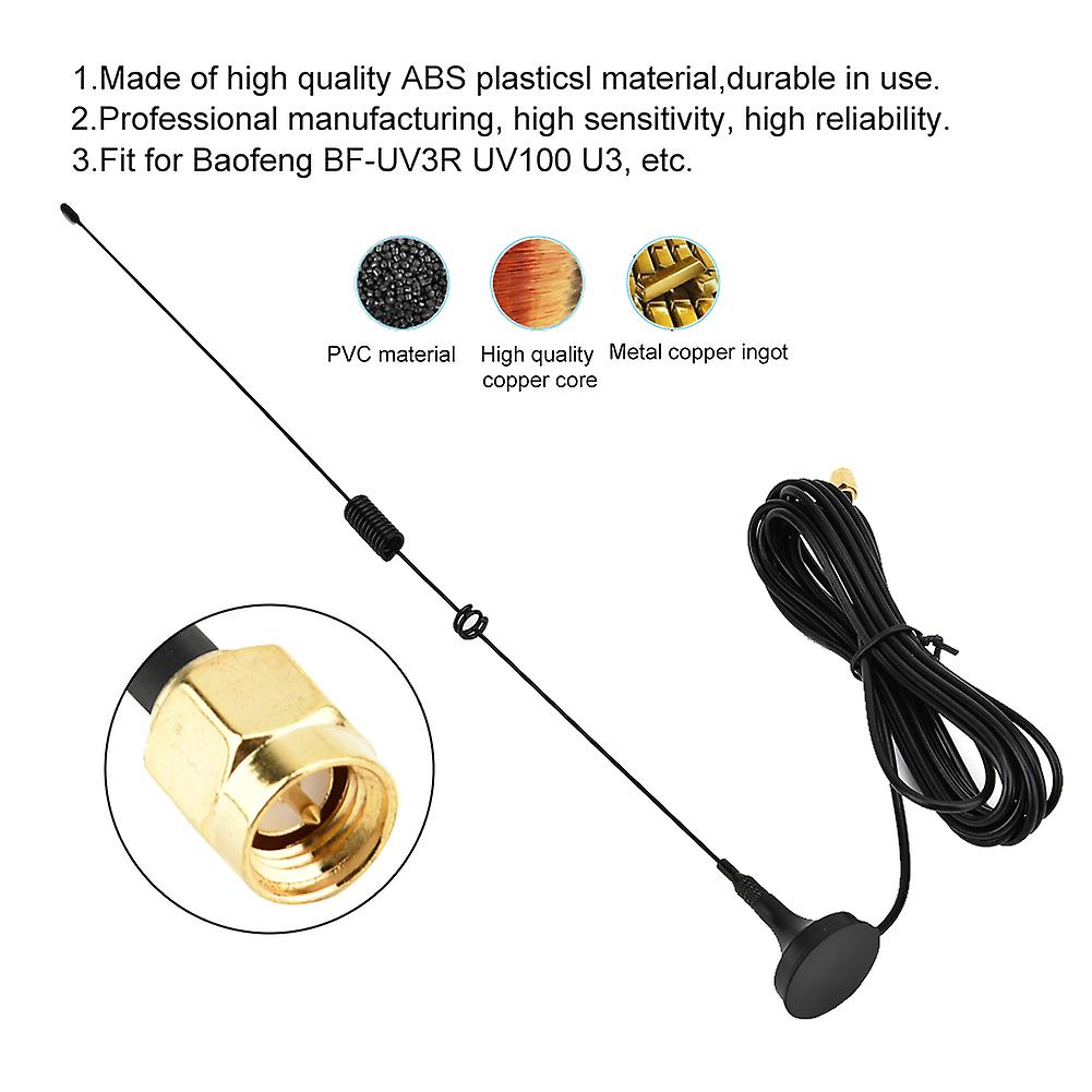 Ut 106uv Sma Male Uhf+vhf Dual Frequency Magnetic Car Radio Antenna