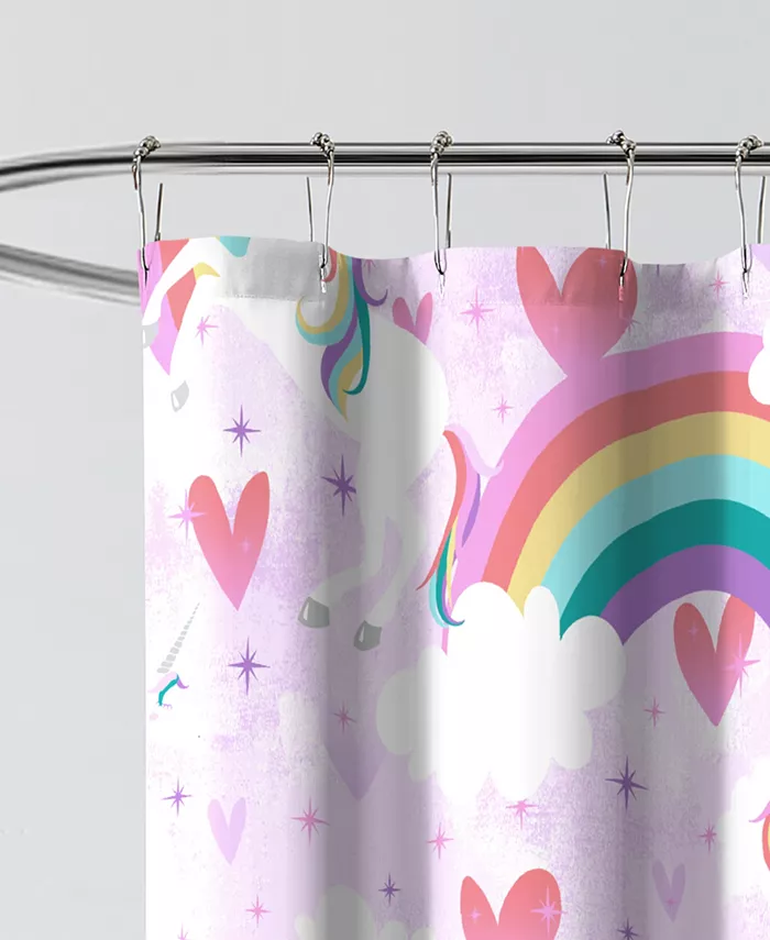 Macys Dream Factory Unicorn Rainbow 72 x 72 Shower Curtain