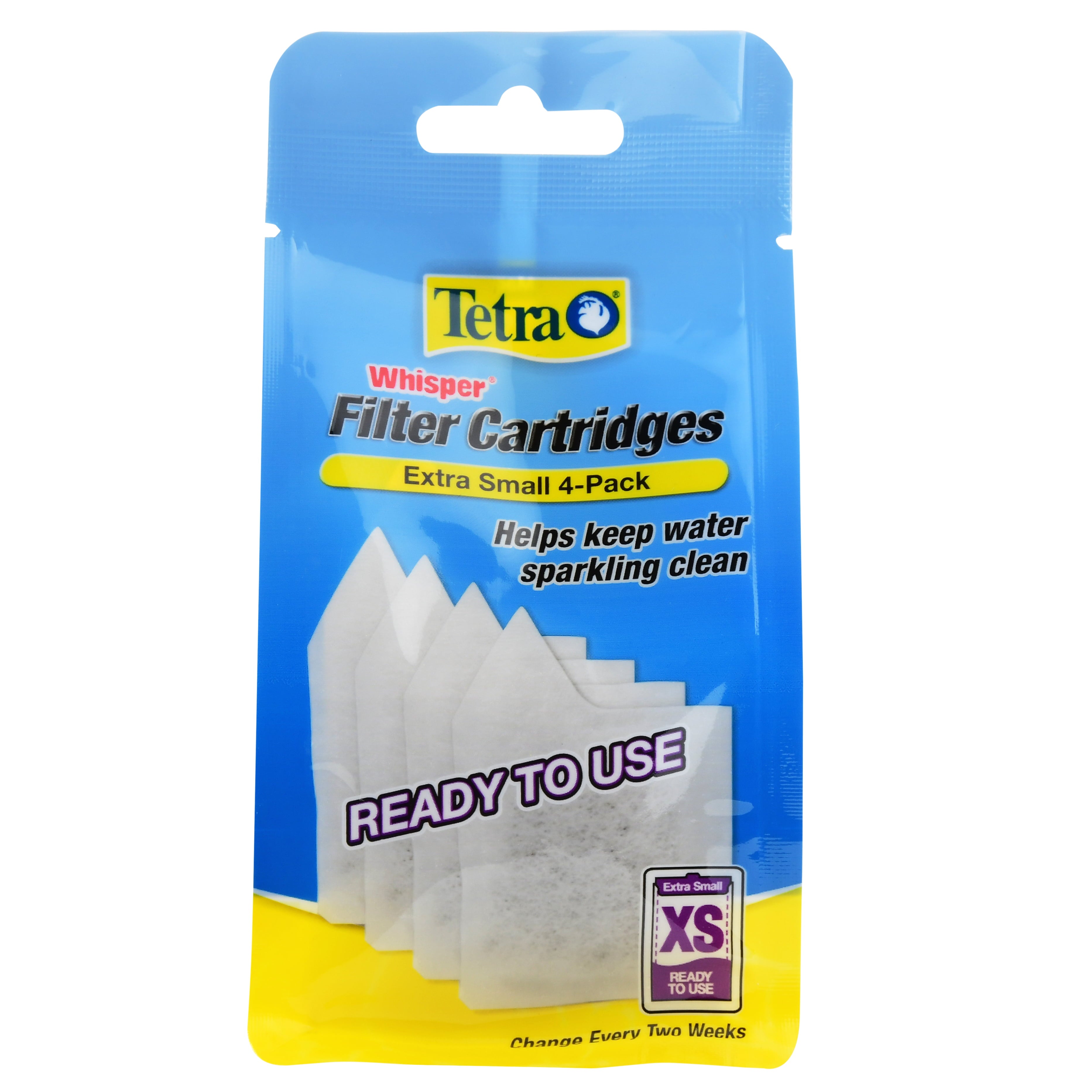 Tetra Whisper Filter Cartridges 4 Count， Extra Small， for Aquarium Filtration