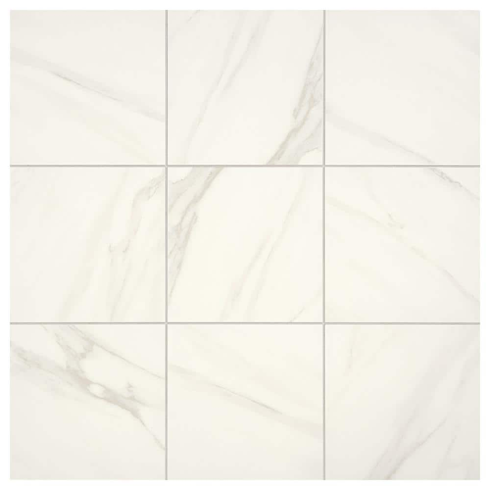 Daltile Selwyn Bianco Calacatta 12 in. x 12 in. Glazed Porcelain Floor and Wall Tile (14.55 sq. ft.  Case) SL601212HD1P6