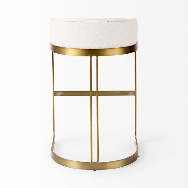 Hollyfield Cream Fabric Seat w/Gold Metal Base Counter Stool