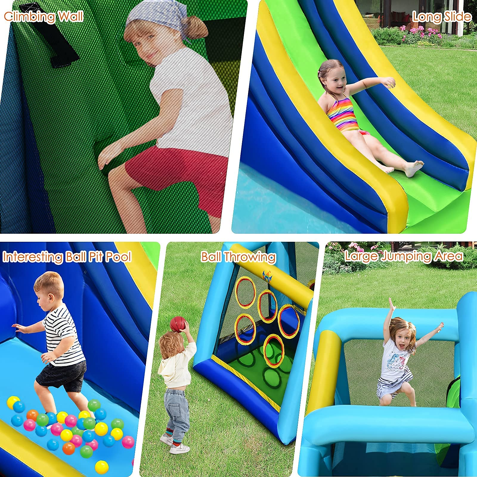 BOUNTECH Inflatable Bounce House | 5 in 1 Kids Jumping Bouncer w/ Jumping Area