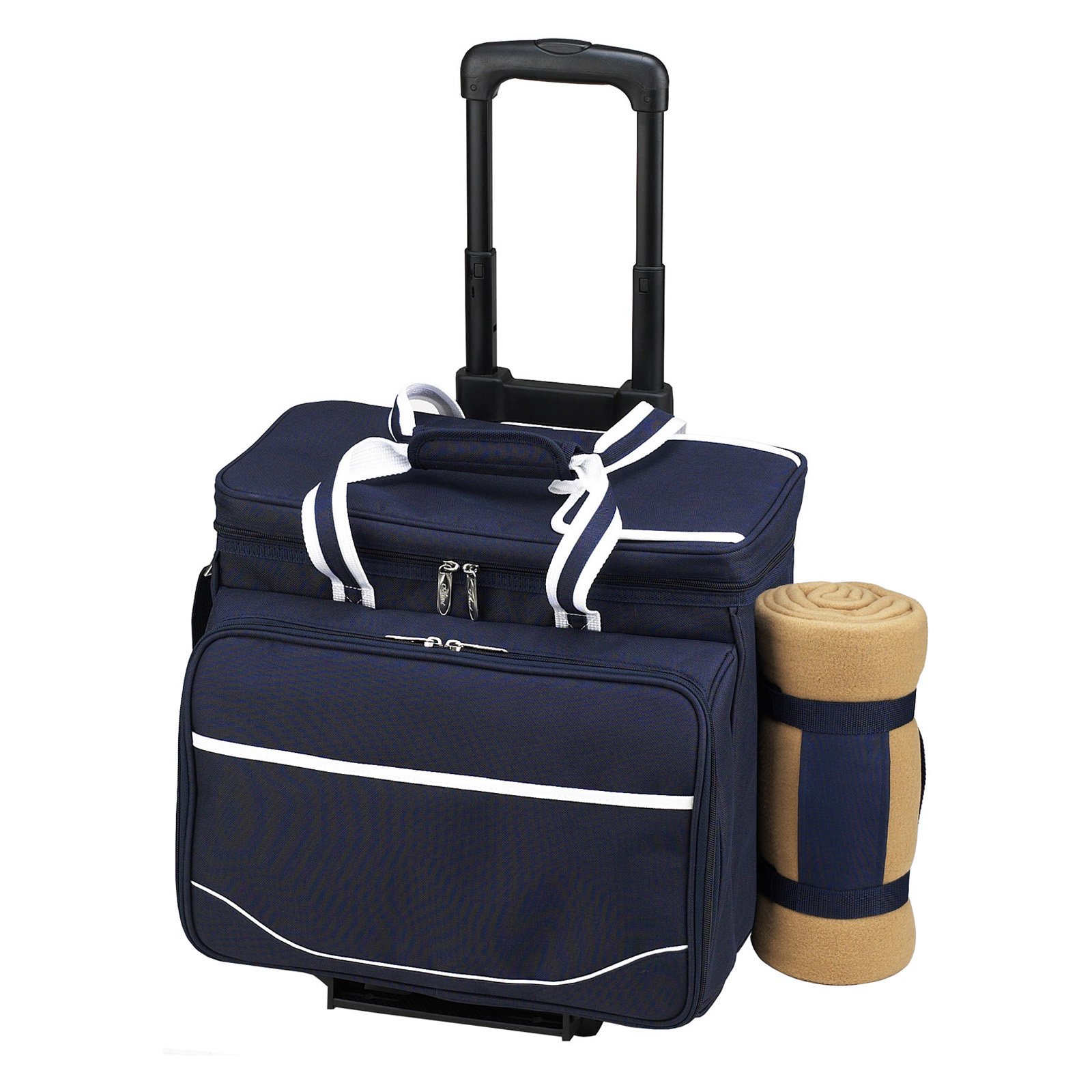 Picnic at Ascot 4 Person Equipped Picnic Cooler on Wheels with Blanket