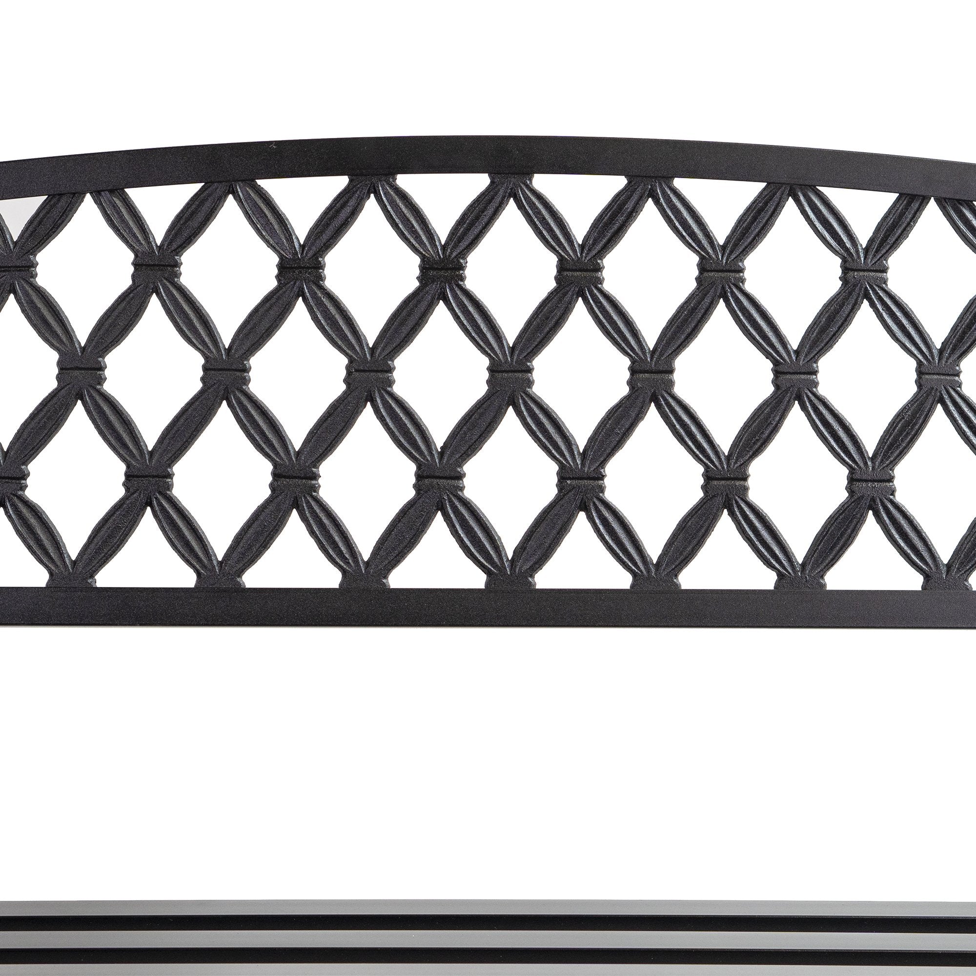 Patio Premier Lattice Back Metal Park Bench - Black