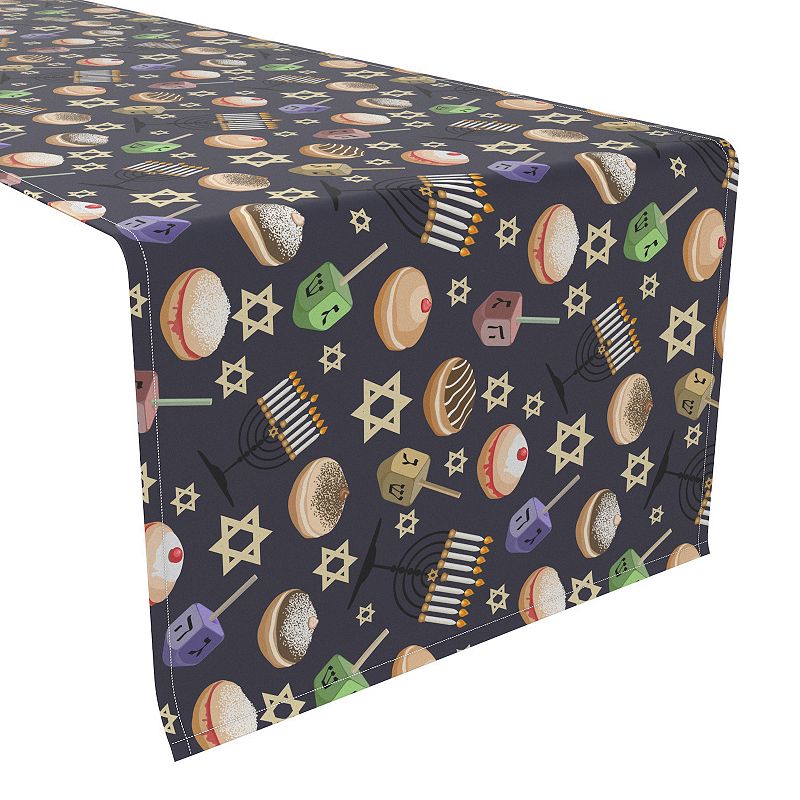 Table Runner， 100% Polyester， 14x108， Dreidel Delightfulness