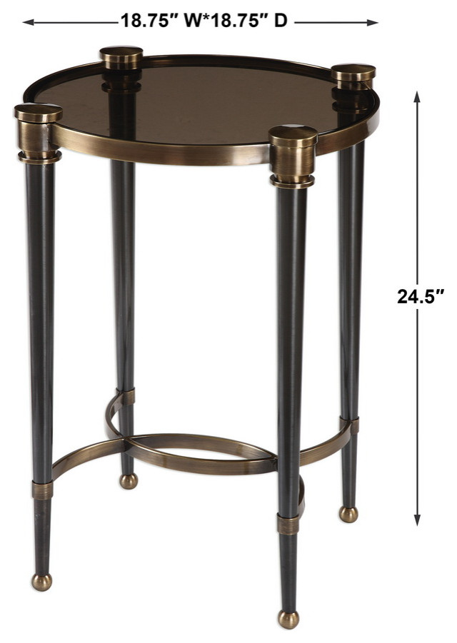 Uttermost 24731 Thora Brushed Black Accent Table   Traditional   Side Tables And End Tables   by Lighting World Decorators  Houzz