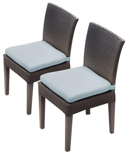 2 Barbados Armless Dining Chairs  Spa   Tropical   Outdoor Dining Chairs   by TKClassics  Houzz