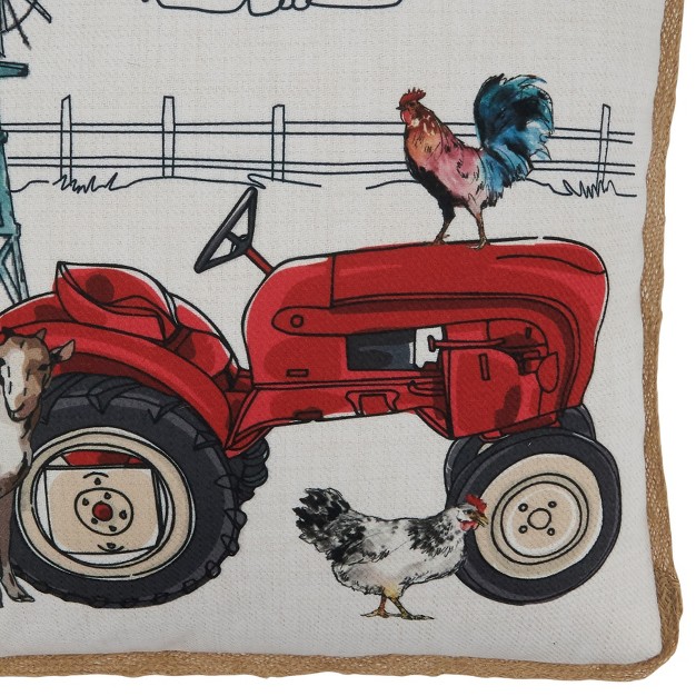 Saro Lifestyle Farm Tractor Decorative Pillow Cover