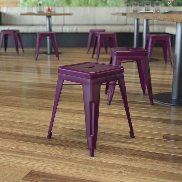 18 Inch Table Height Indoor Stackable Metal Dining Stool-Set of 4