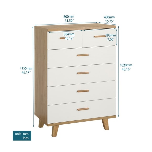 Solid Wood 5-drawers Chest Storage Cabinet - - 35911307