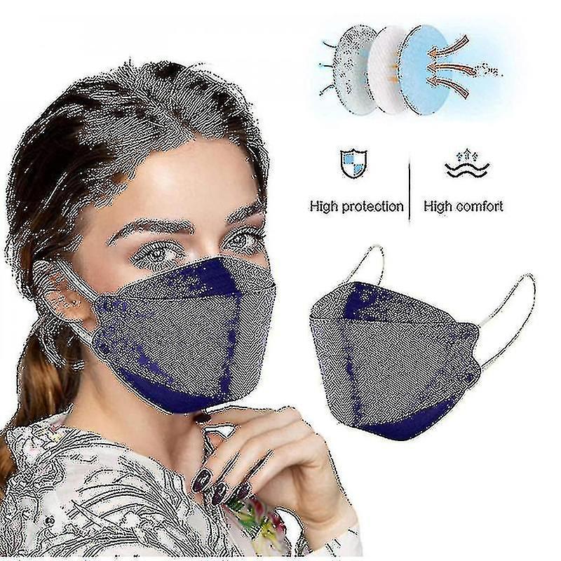 10 Pcs Adult Disposable Face Mask Strap Breathable 4-ply Face Bandana