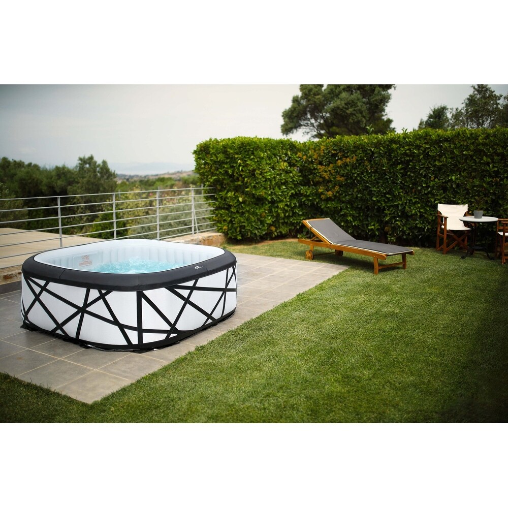 MSpa  SOHO  PREMIUM  6 Person Inflatable Hot Tub   Spa  132 Bubble Massage Jets  ONE PIECE   SQUARE