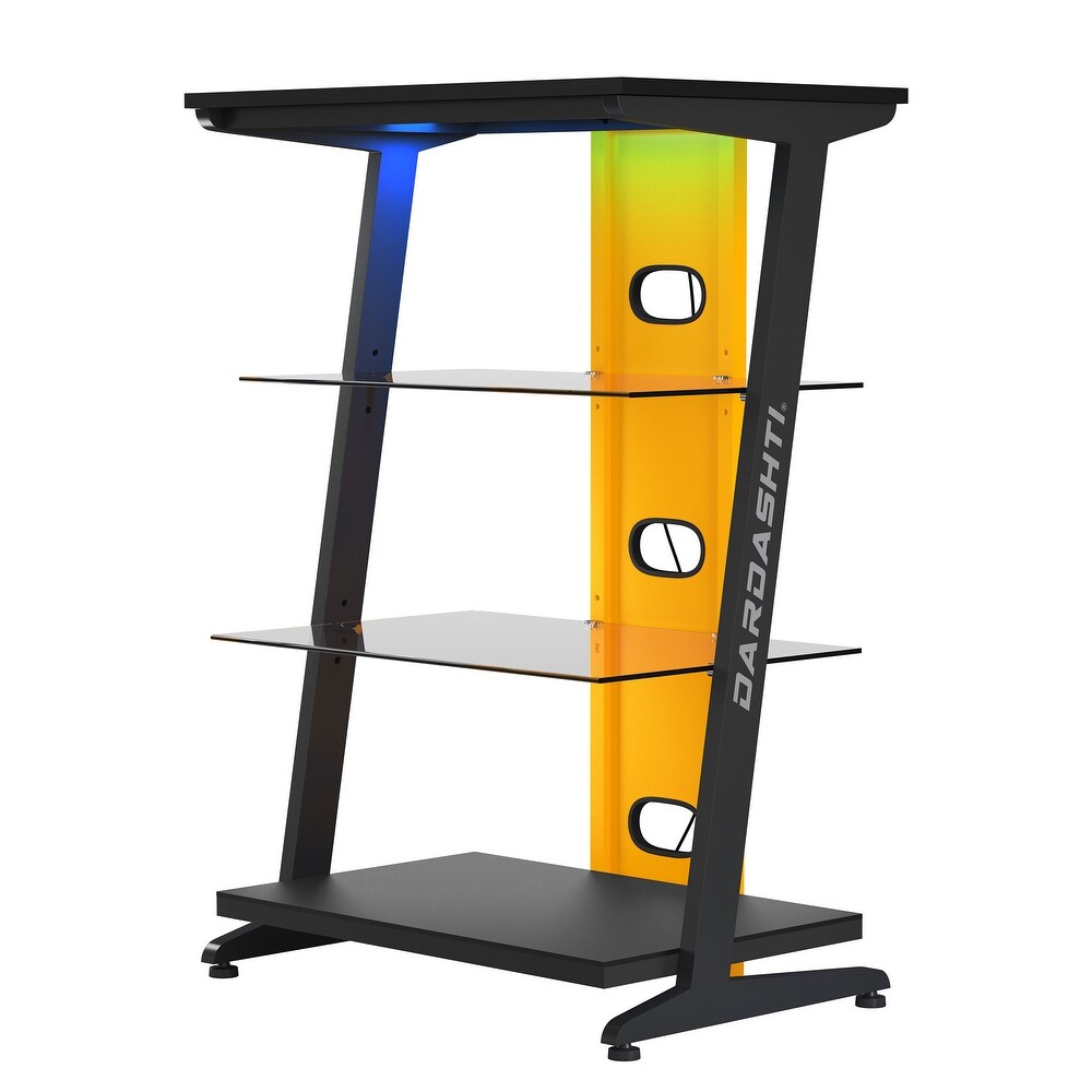 Dardashti 4 Tiered Tempered Glass Adjustable Gaming Shelf