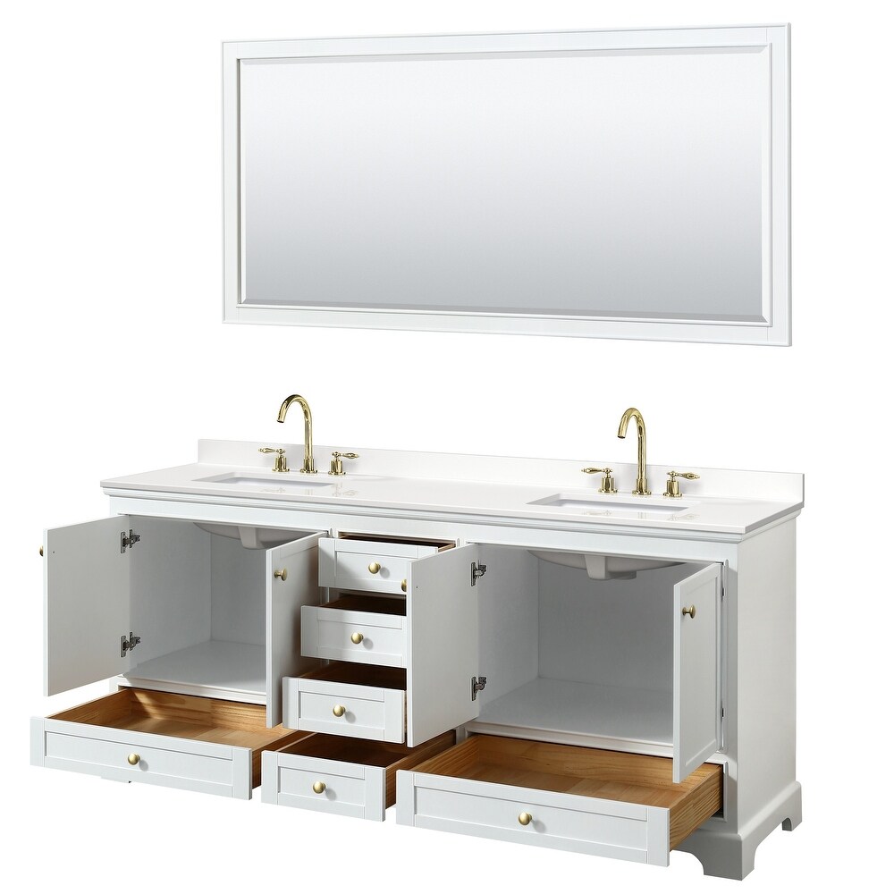 Deborah 80 inch Double Vanity  Quartz Top  70 inch Mirror