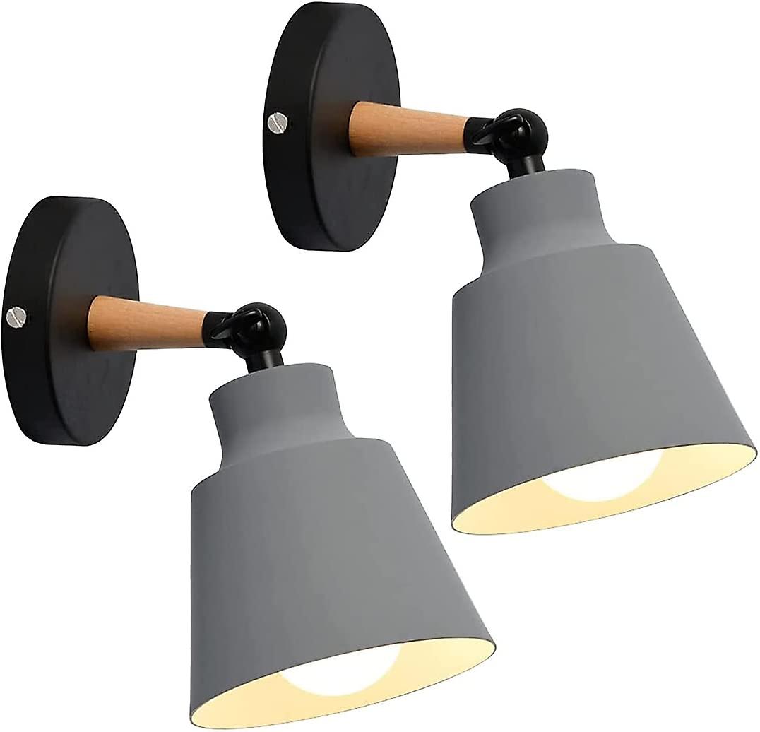 2 Packs Industrial Vintage Wall Sconces Ceiling Light Fixtures E27 Metal Adjustable Indoor(gray)