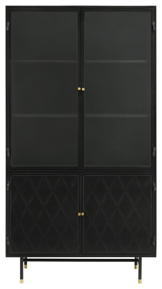 Santiago Rectangular 4 door Cabinet Matte Black   Modern   Accent Chests And Cabinets   by Modon  Houzz