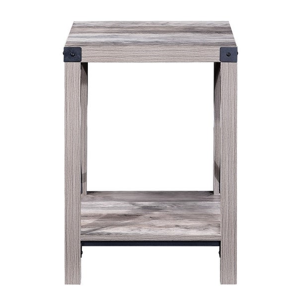 Ledel Rustic Accent Side Table End Table With Shelf