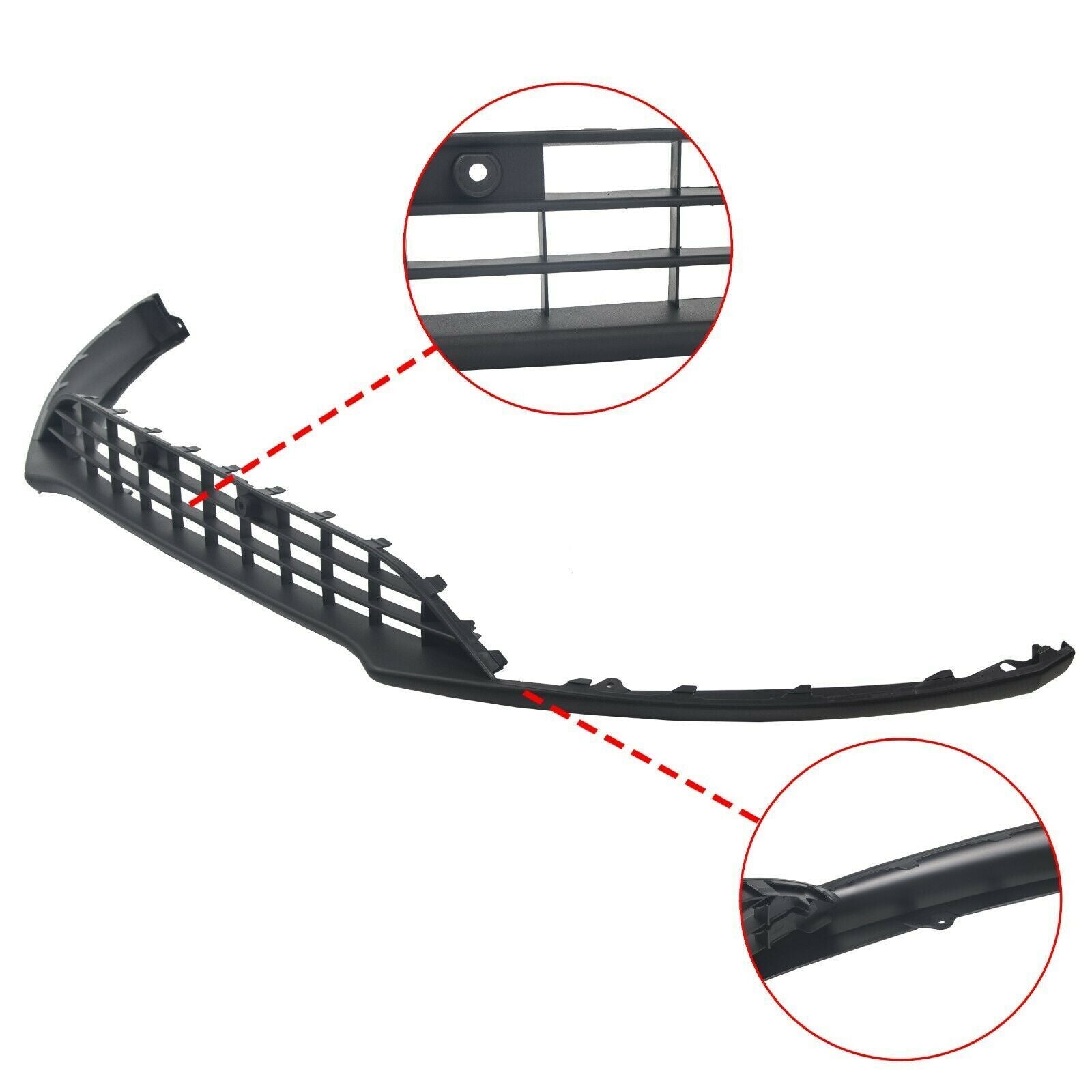 Black Front Bumper Chrome Lower Valance Panel Grille Grill Assembly Compatiable With 2015 2016 2017 2018 Ford Focus