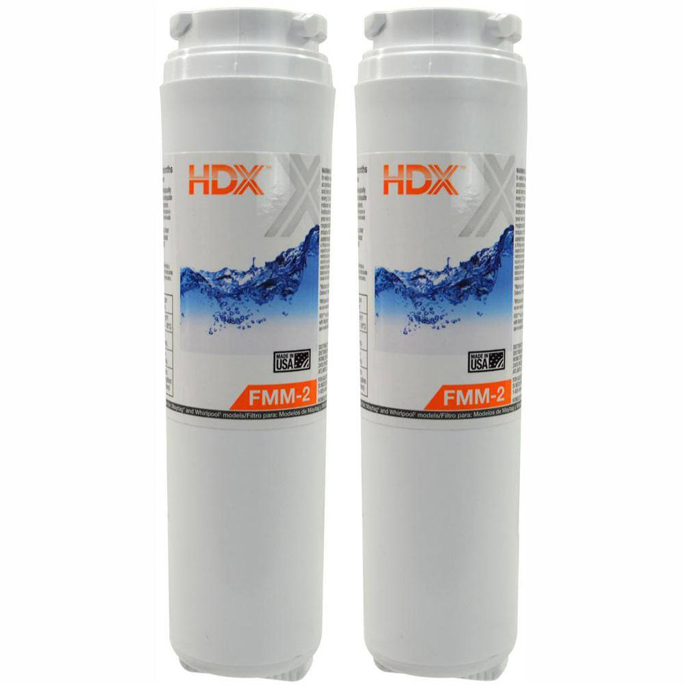 HDX FMM-2 Premium Refrigerator Water Filter Replacement Fits Whirlpool Filter 4 (2-Pack) 107045