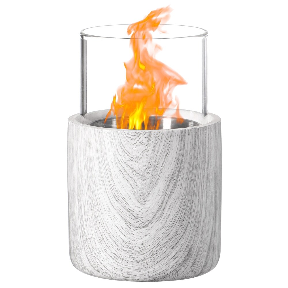 Mini Tabletop Fire Pit Rubbing Alcohol Fireplace Indoor Outdoor Portable Fire Concrete Bowl Pot Fireplace