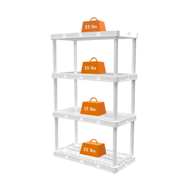 SHELVING UNIT GL LD WHT