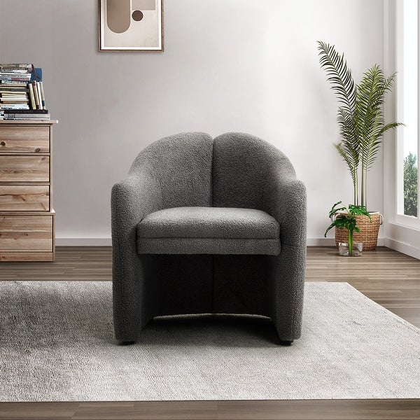 Clément 28 Wide Contemporary Upholstered Accent Barrel Chair with Black Base by HULALA HOME