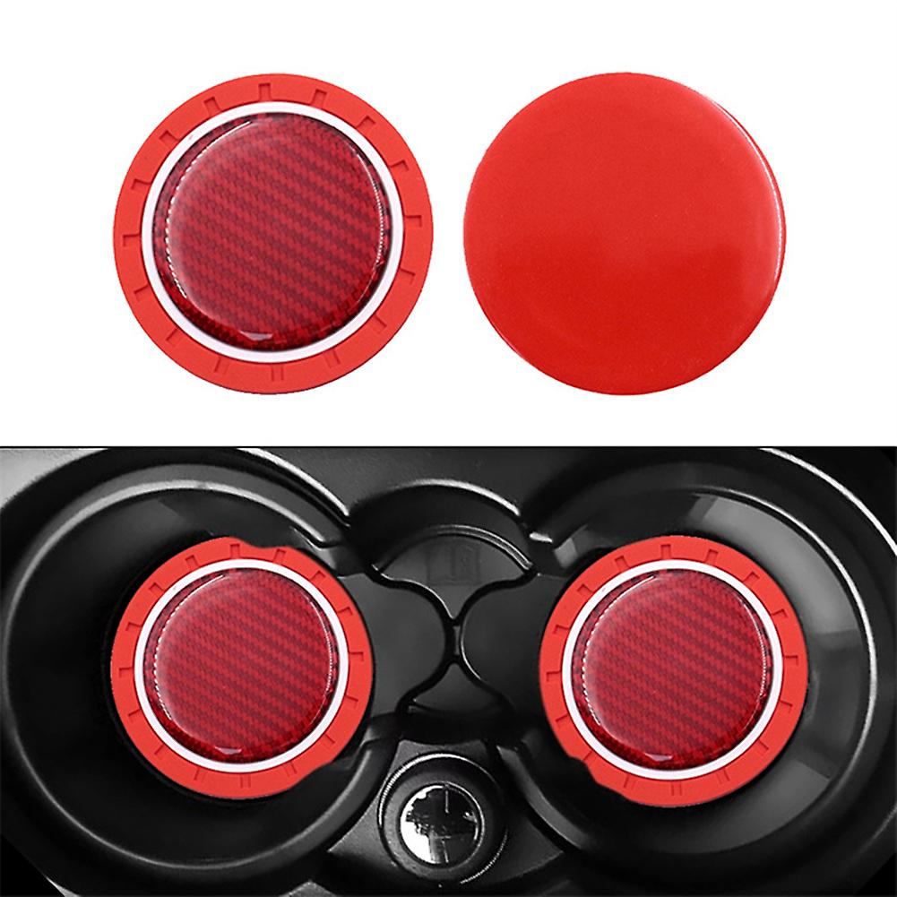 2 Pcs Car Water Coaster Car Interior Modification Storage Tank Water Cup Non-slip Storage Mat Black