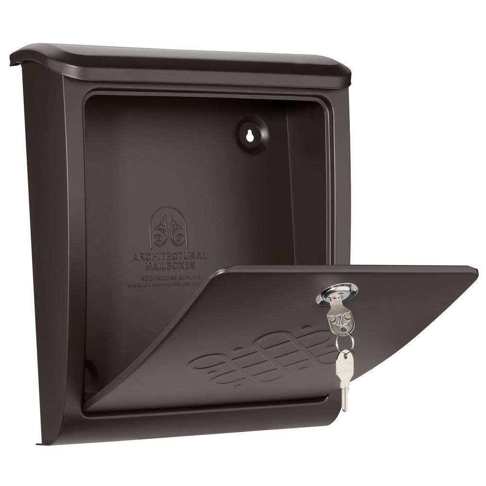 Architectural Mailboxes Bordeaux Rubbed Bronze Medium Steel Locking Wall Mount Mailbox 2697RZ-10