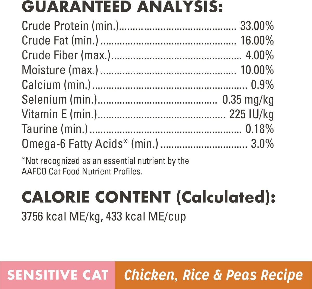 Nutro Wholesome Essentials Sensitive Cat Chicken， Rice and Peas Recipe Dry Cat Food