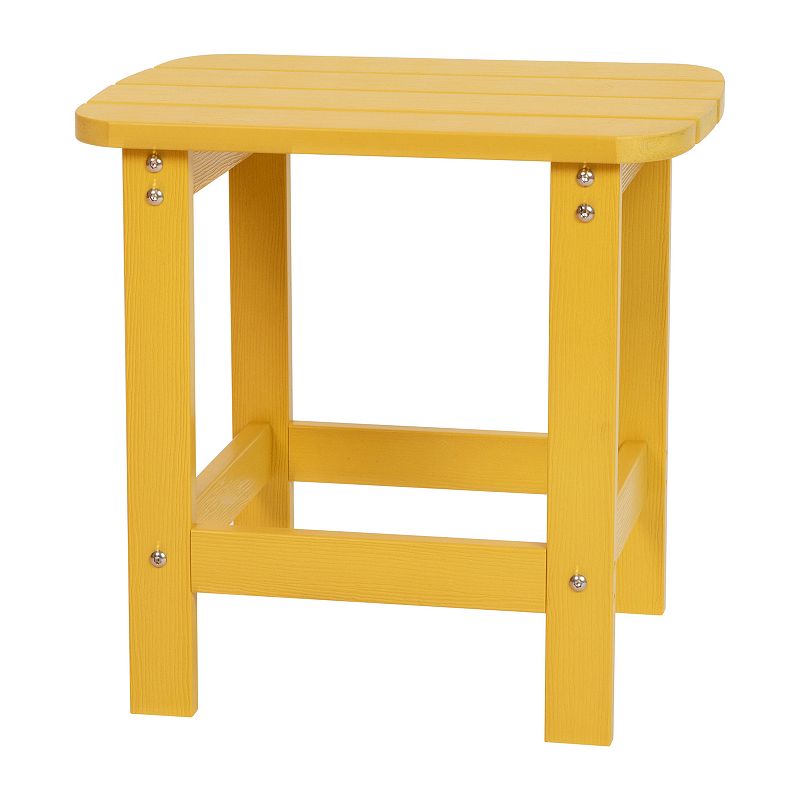 Emma and Oliver Hammond Indoor/Outdoor Polyresin Adirondack Side Table for Porch， Patio， or Sunroom