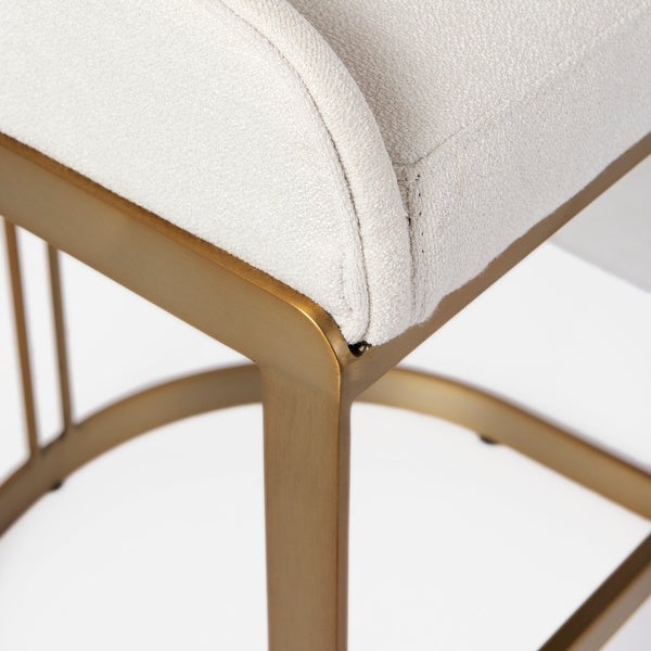 Hollyfield Cream Fabric Seat w/Gold Metal Base Counter Stool