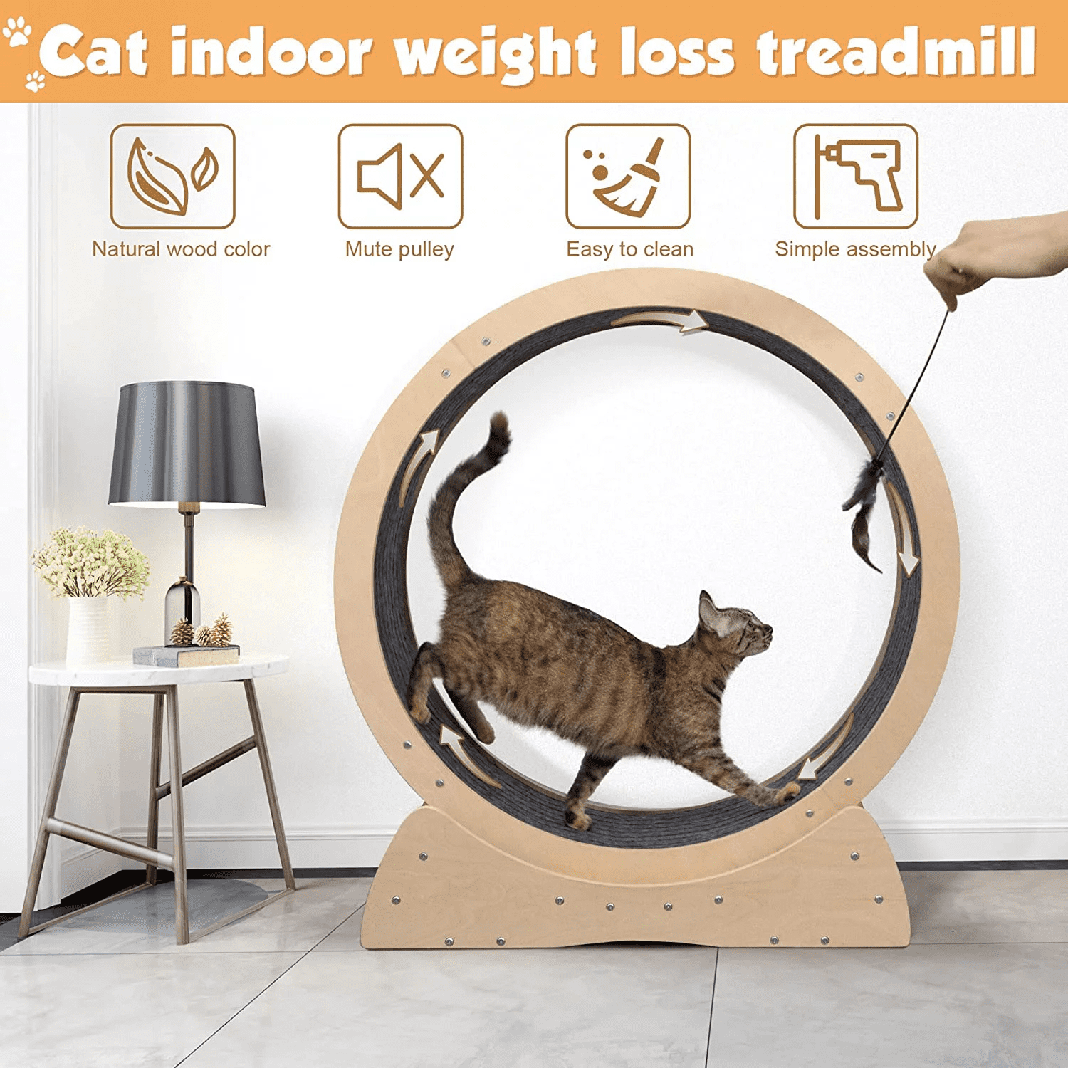 Coziwow Cat Running Wheel Cat Tree Cat Exercise Wheel Cat Tower Cat Treadmill Indoor