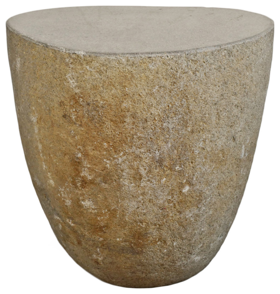 Stone Boulder Stool Table 4   Rustic   Outdoor Side Tables   by Design Mix Furniture  Houzz