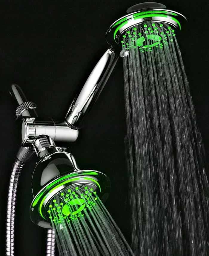 Powerspa 3-Color LED Shower Twin Showerhead Combo System