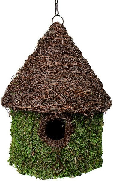 Galapagos Bungalow Woven Birdhouse， Fresh Green