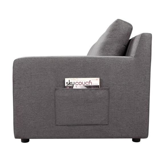 Waylon Gray Linen 6 Seater U Shape Sectional Sofa ...