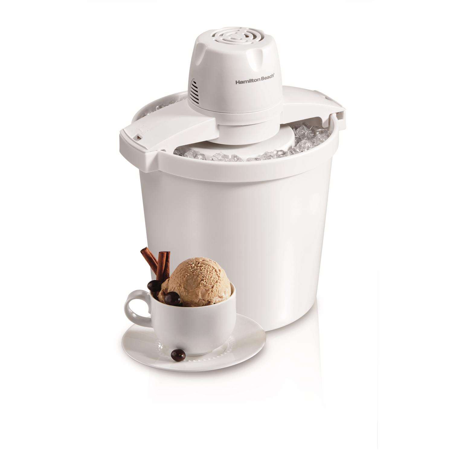 Hamilton Beach White 4 qt Ice Cream Maker 15.3 in. H X 12.5 in. W X 11.1 in. L