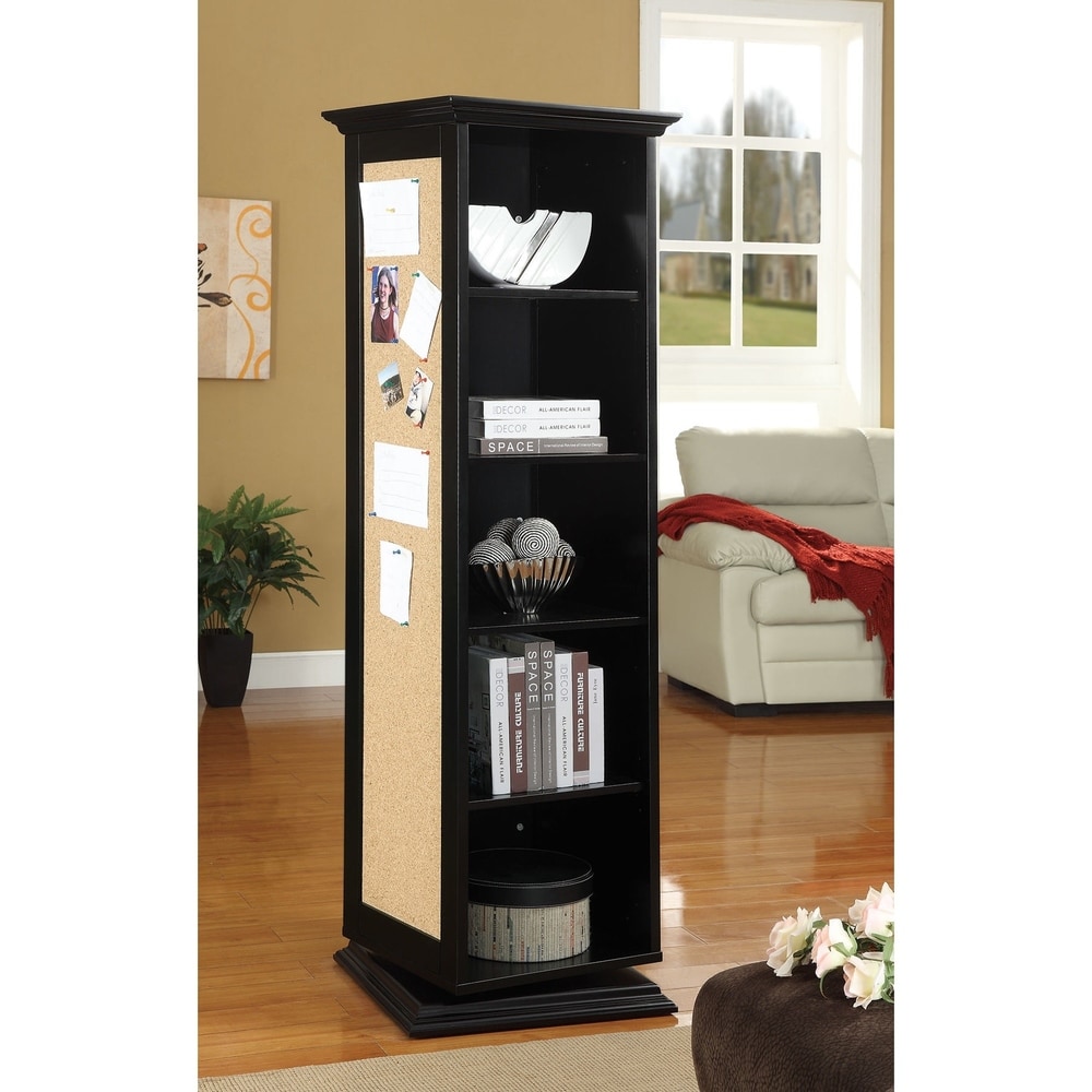 Coaster Furniture Robinsons Black Swivel Accent Cabinet with Cork Board