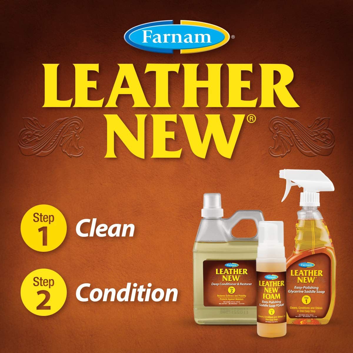 Farnam Leather New Foam Easy-Polishing Horse Saddle Soap， 7-oz bottle