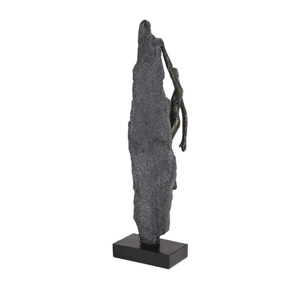Bronze Polystone Climbing People Sculpture   6 x 5 x 19
