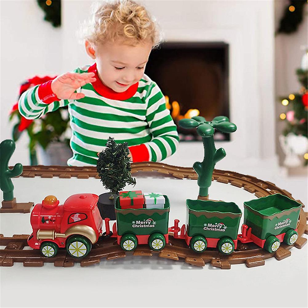 Christmas Children Electric Rail Train Music Car Toy