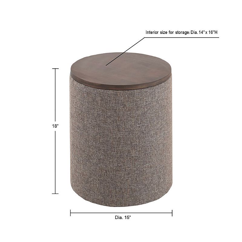 INK+IVY Marta Round Storage Ottoman