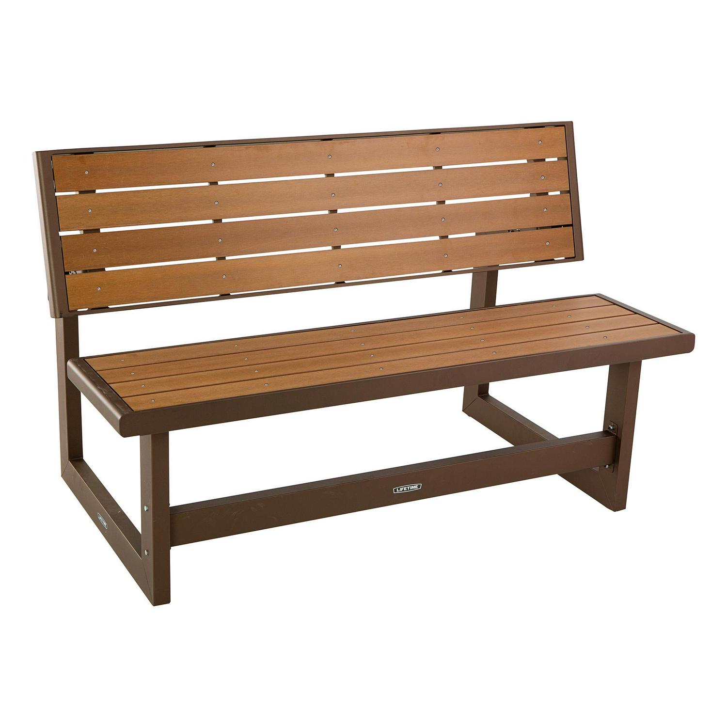 Lifetime Outdoor Wood Grain Convertible Bench