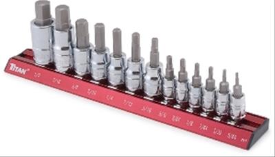 Titan Tools 16123 Titan 13-Piece SAE Hex Bit Socket Sets