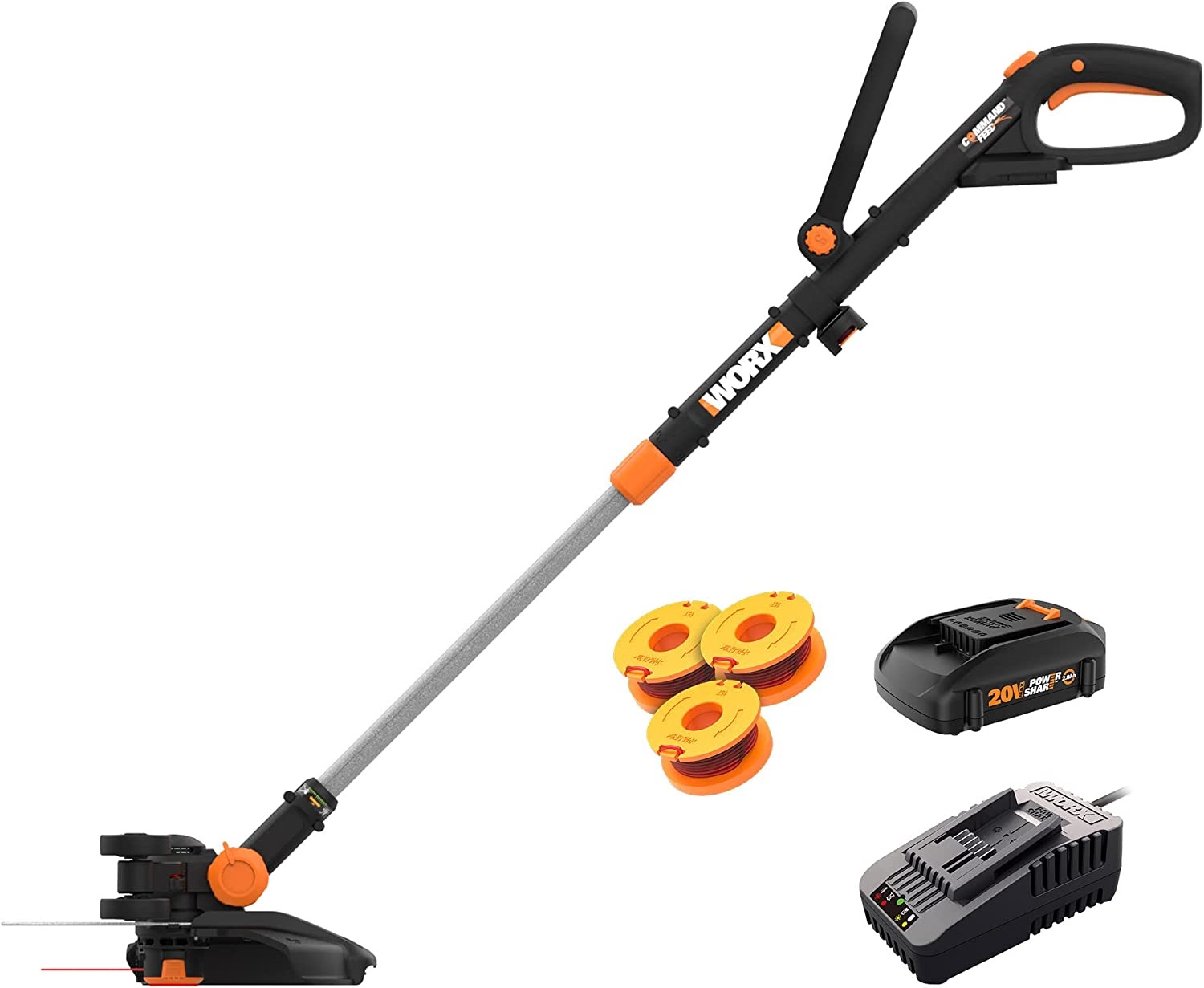 WORX WG170.2 POWER SHARE 20-volt 12-in Straight Cordless String Trimmer Edger Capable (Battery Included)