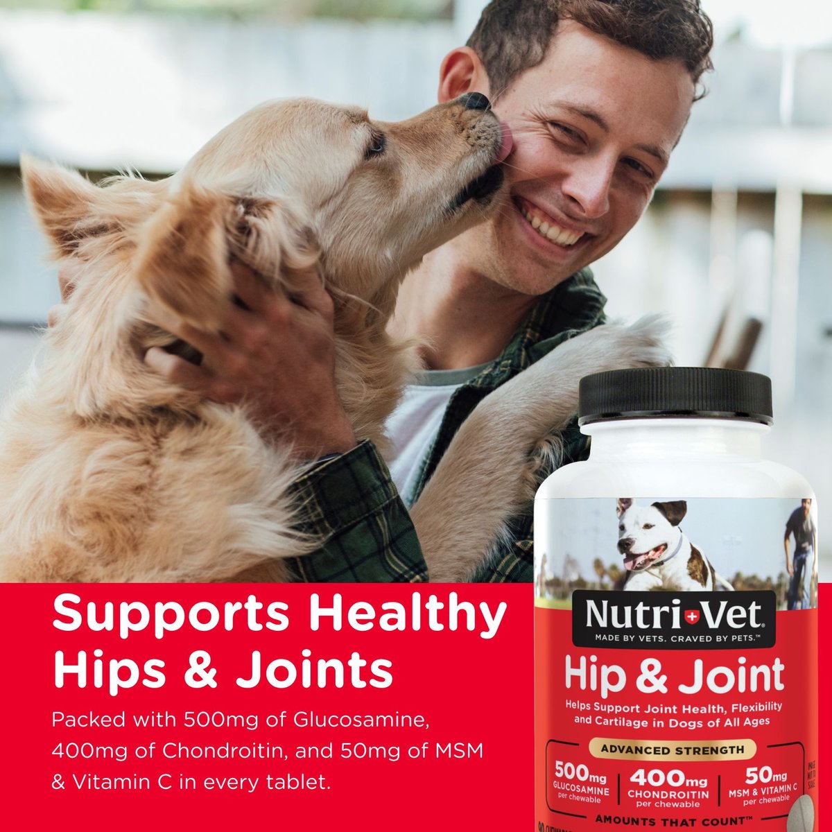 Nutri-Vet Advanced Strength Chewable Tablets Joint Supplement for Dogs