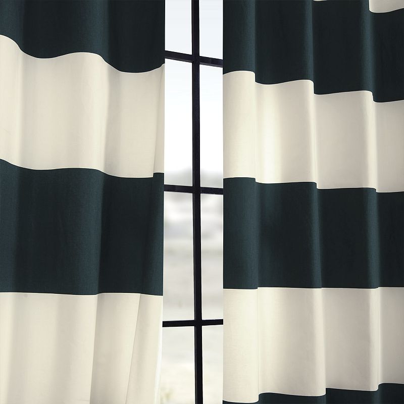 EFF Horizontal Grommet Stripe Cotton Window Curtain