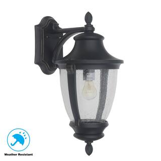 Home Decorators Collection Wilkerson 1-Light Black Outdoor Wall Lantern Sconce 23452