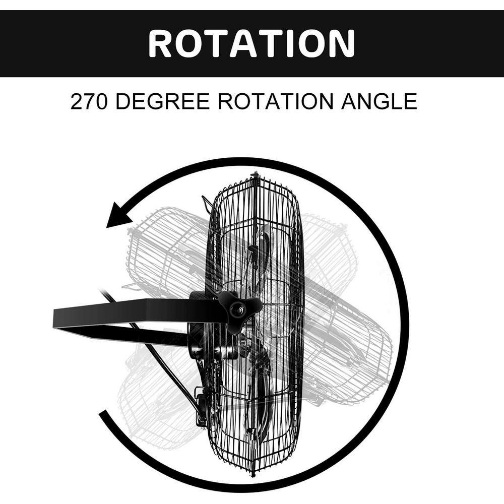 Amucolo 20 in. 3-Speed High Velocity Mount Wall Fan in Black (2-Pack) YeaD-CYD0-JK98