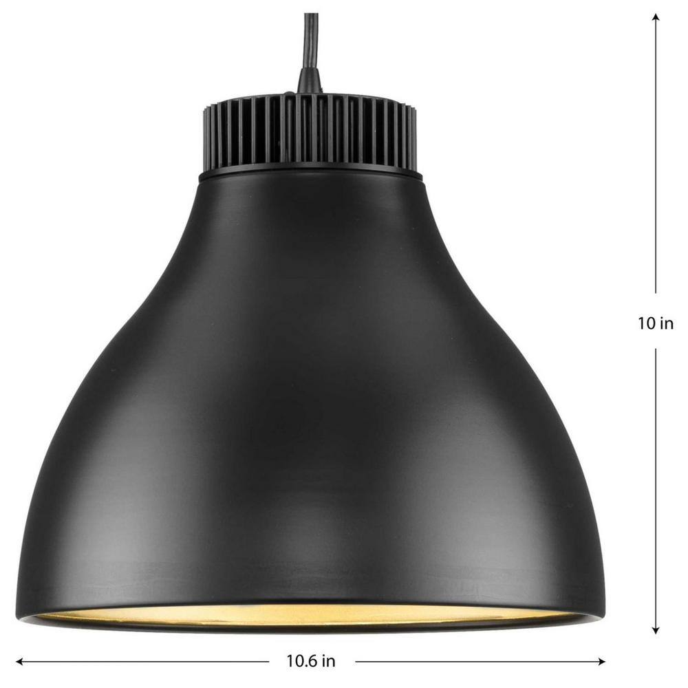 Progress Lighting Radian LED 23.4-Watt Integrated LED Matte Black Standard Pendant with Shade for Kitchen P500372-31M-30